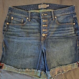 Torrid Button up denim shorts